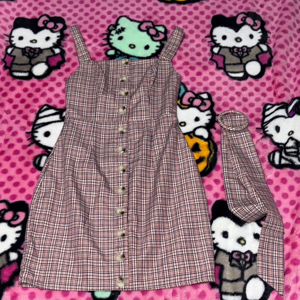 Sabo Skirt Pink Plaid Dress size extra small XS